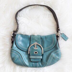 2006 Coach Soho Hobo Baby Blue Brown Leather Bag